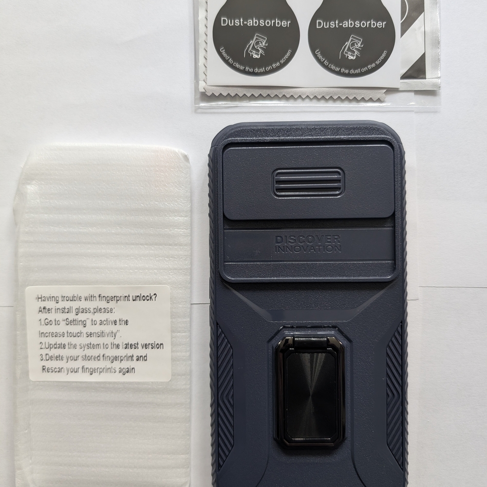 Case For Google Pixel 8a With Camera Lens Cover, Screen Cover, Kick Stand, Blue